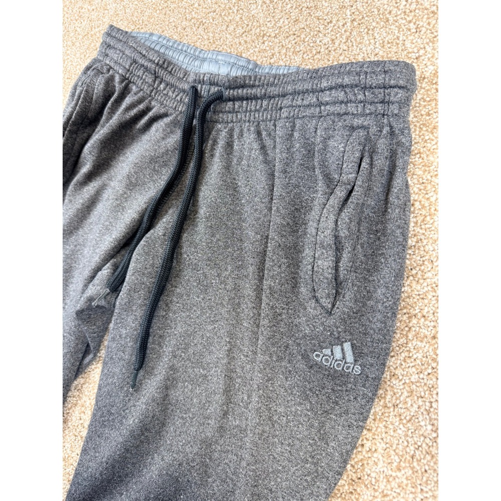 Adidas ClimaWarm Gray Wide Leg Sweatpants Womens Small Fleece Lined Pockets